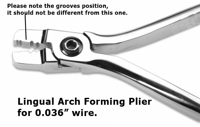 Lingual arch forming plier